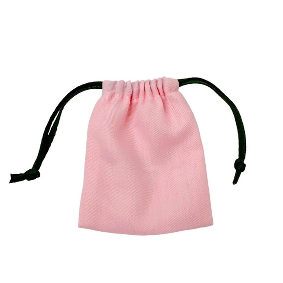 kate spade NEW YORK Jewelry dust bag Pink with Olive green drawstring NEW - Picture 3 of 3